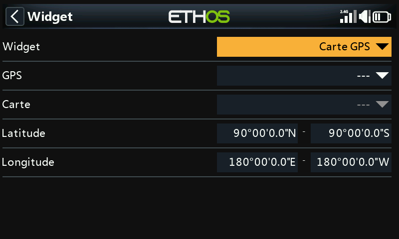 Configuration du widget Carte GPS
