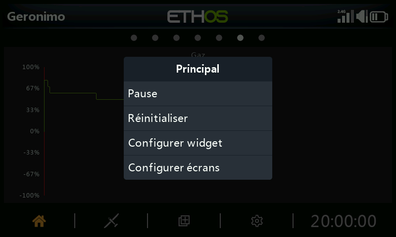 Options du widget Tracé ligne