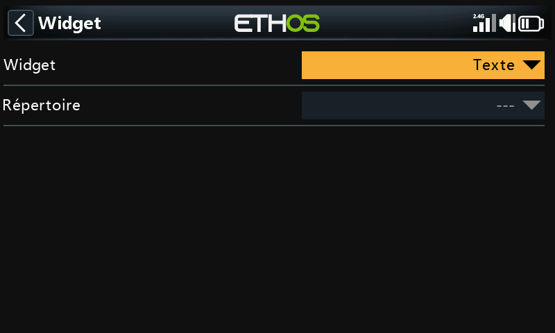 Configuration du widget Texte