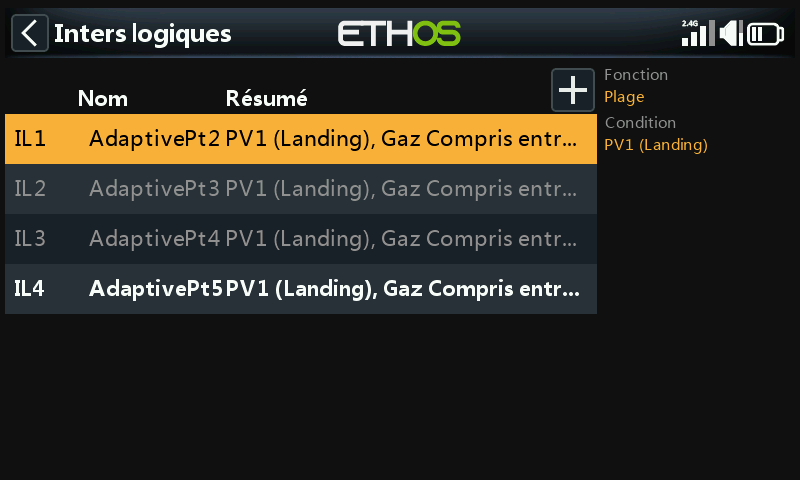 Interrupteurs logiques des points adaptatifs