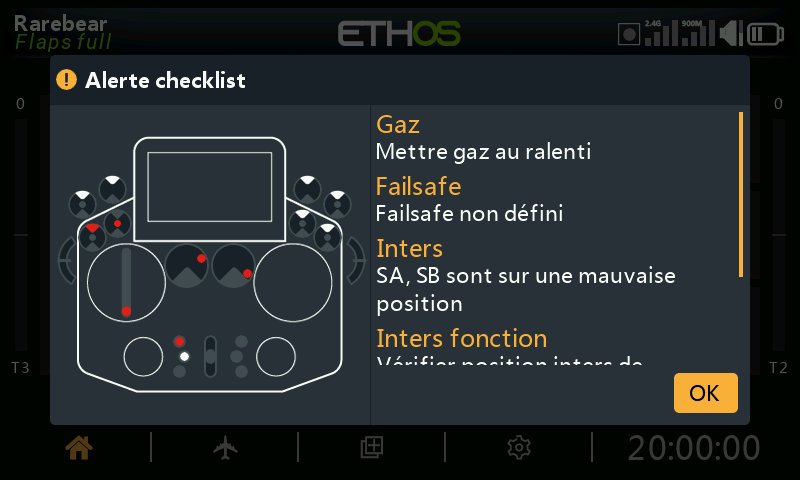 Liste de vérification au démarrage