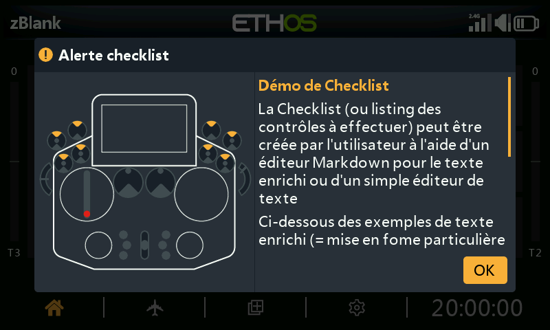 Texte de liste de vérification utilisateur