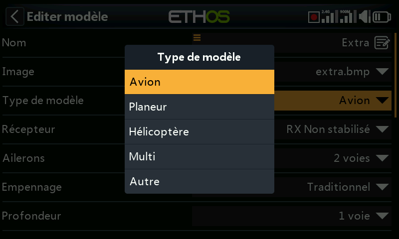 Type de modèle
