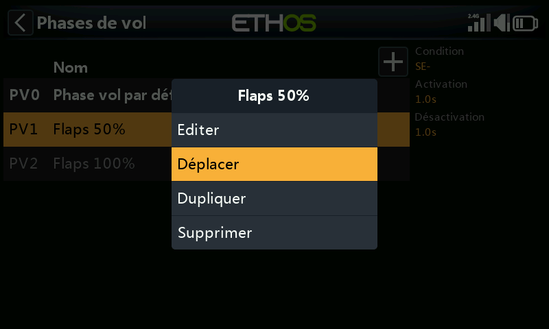 Sélection pour le déplacement