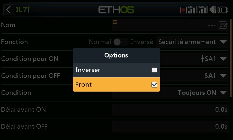 Sélection de l'option Edge
