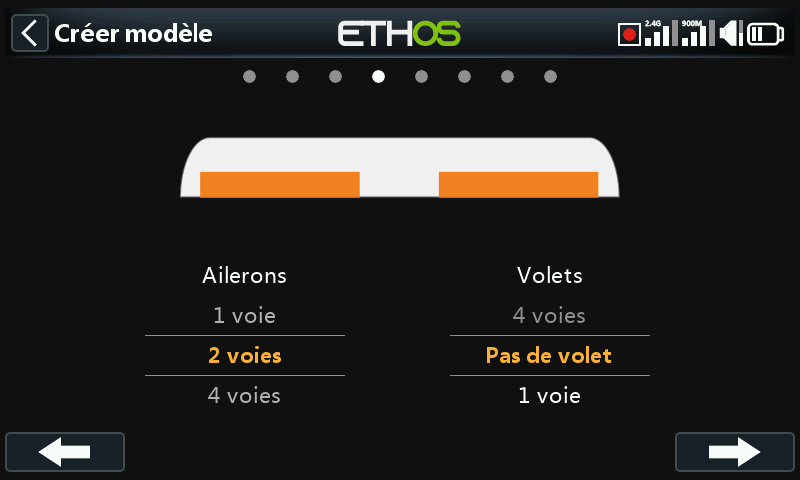 Assistant : nombre d'ailerons/volets