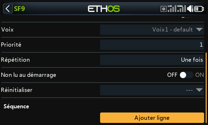 Ajouter une ligne de séquence