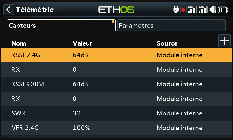 Capteurs détectés