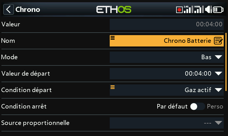 Modification d'un chrono
