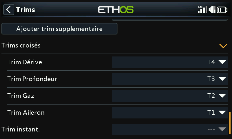Modification des trims croisés