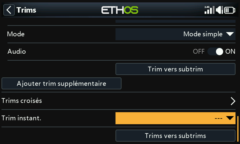 Trim instantané