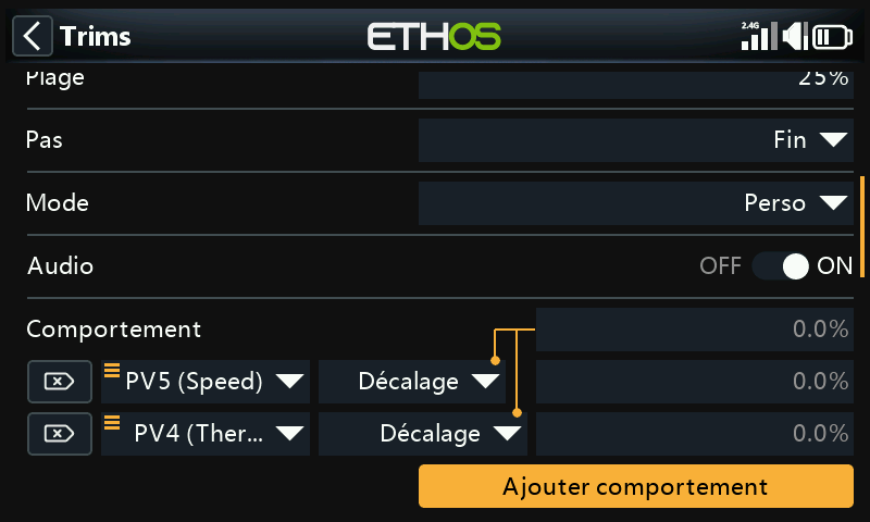 Décalage pour Speed et Thermal