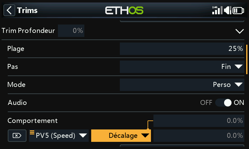 Décalage pour Speed