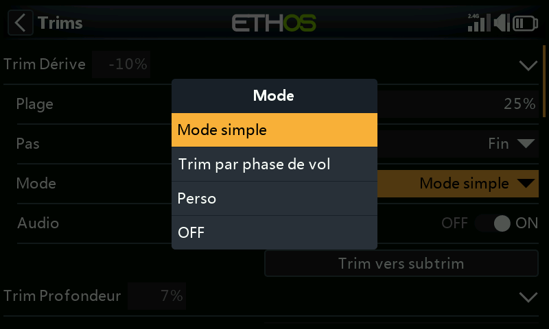 Mode : simple