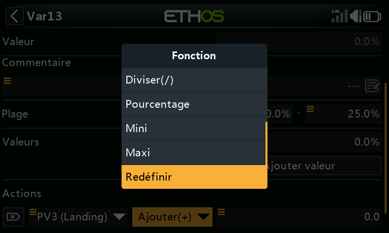 Sélectionner le trim à réaffecter