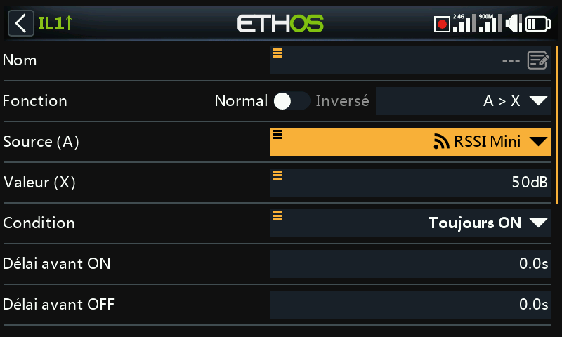Options des capteurs