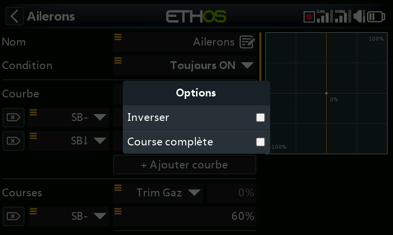 Options des trims