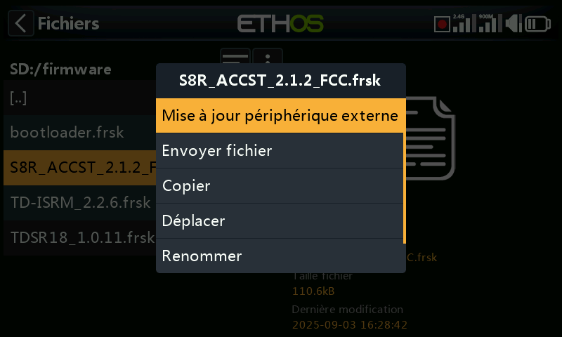 Mise à jour récepteur S8R via S.Port