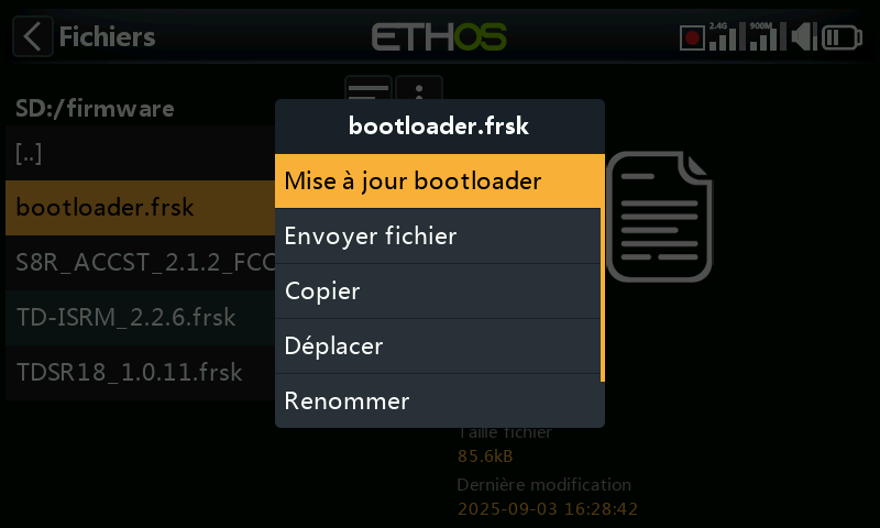 Mise à jour bootloader