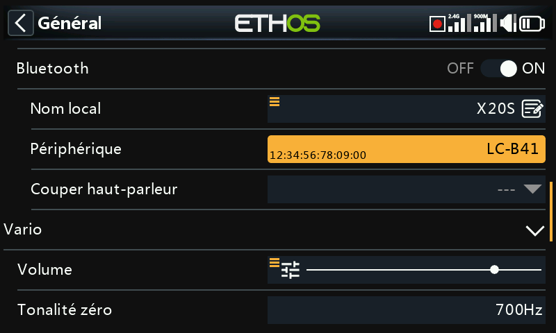 Appareil Bluetooth connecté