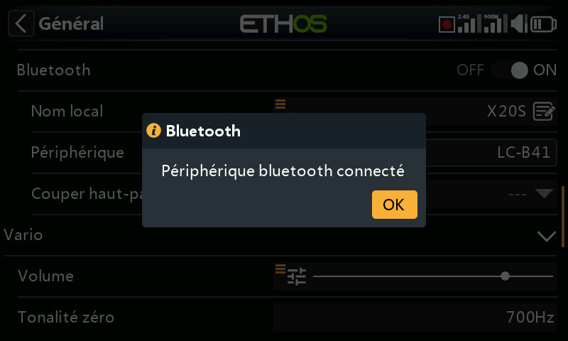 Appareil Bluetooth appairé