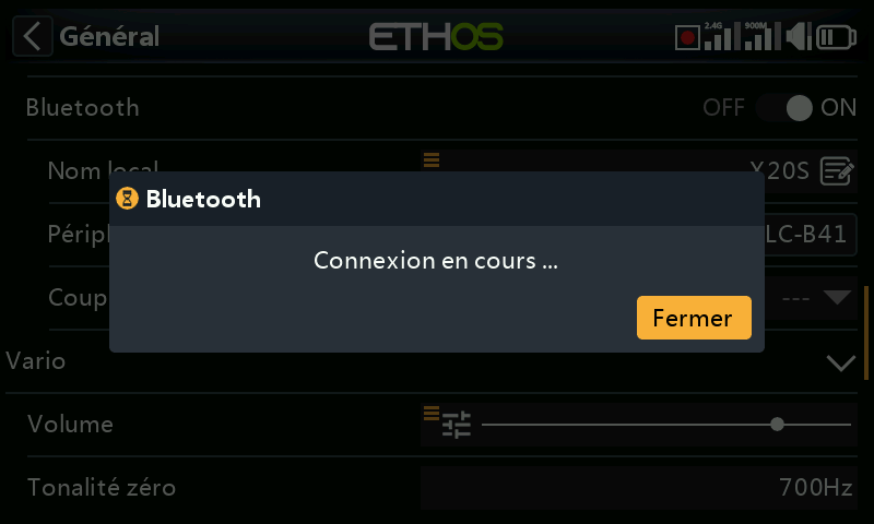 Message d'attente de l'appareil