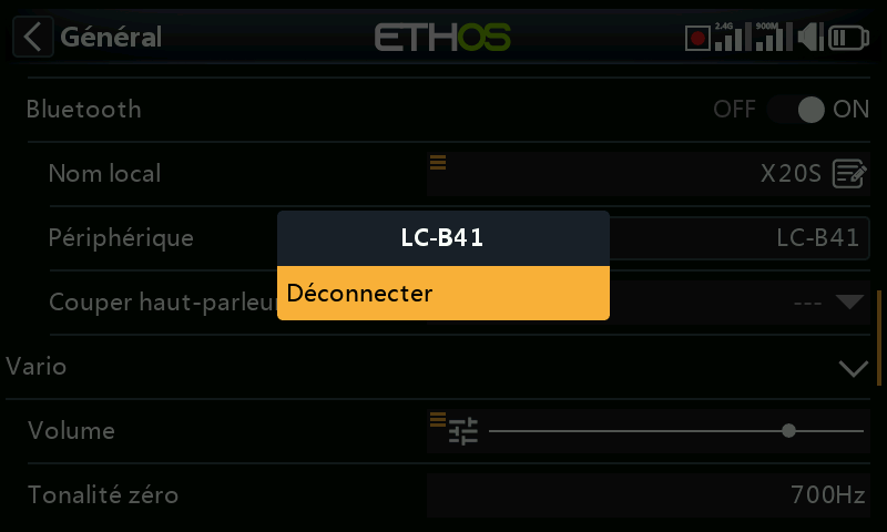 Déconnexion Bluetooth