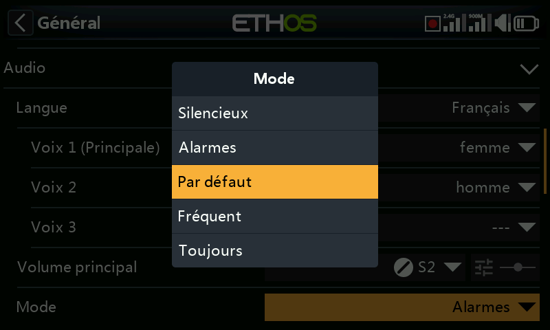 Modes audio