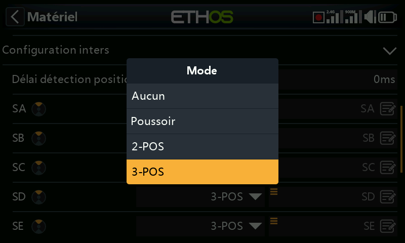 Options des inters